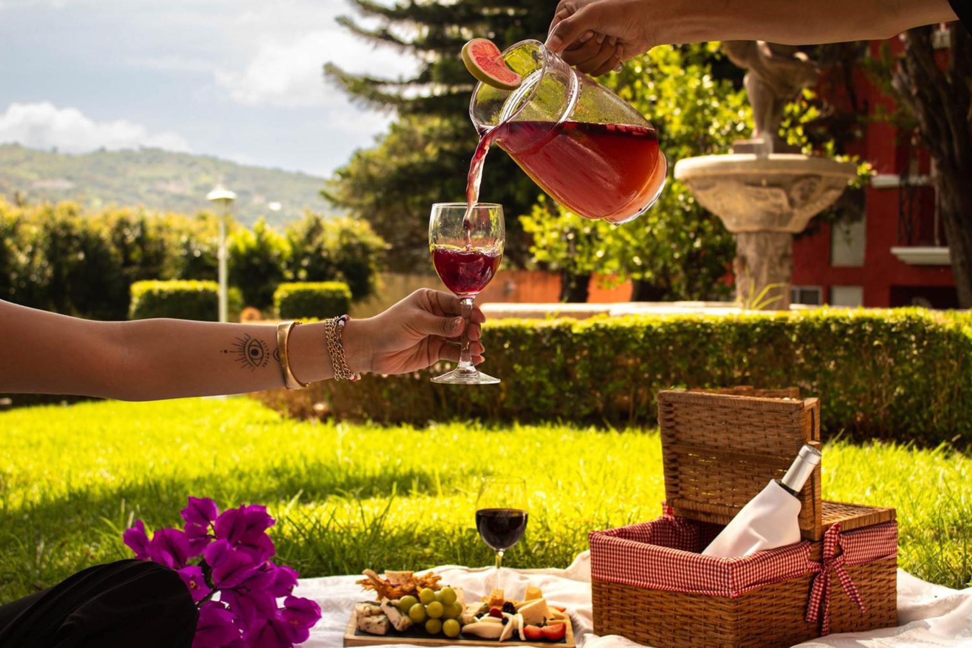 Fiesta Americana Hacienda Истапан-де-ла-Сал Экстерьер фото Wine being poured into a wine glass